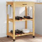 Carrito de cocina madera maciza de acacia 55x55x89 cm