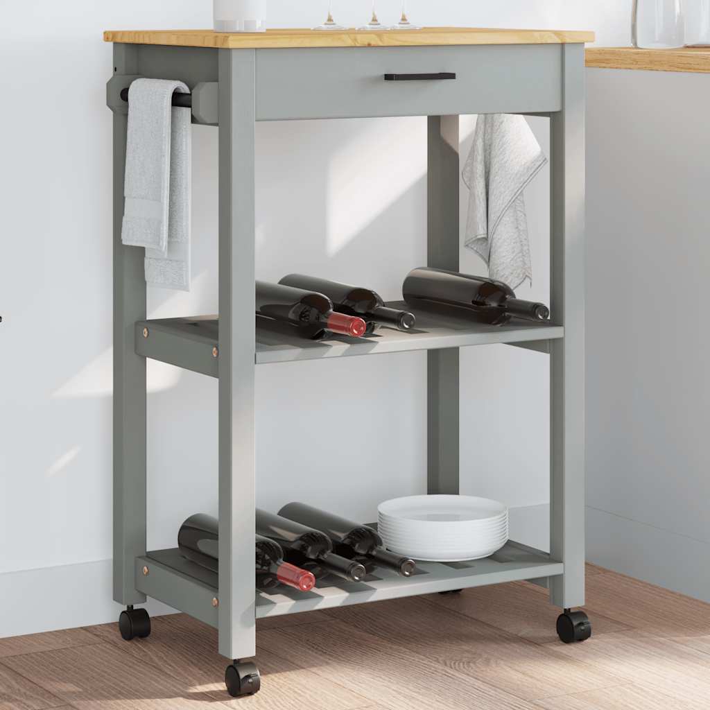 Carrito de cocina madera maciza de acacia 55x55x89 cm