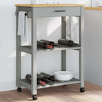 Carrito de cocina madera maciza de acacia 55x55x89 cm