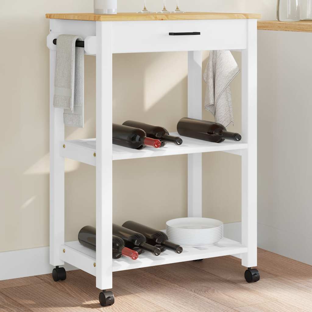 Carrito de cocina madera maciza de acacia 55x55x89 cm