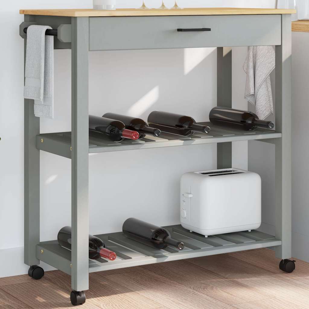 Carrito de cocina madera maciza de acacia 55x55x89 cm