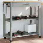 Carrito de cocina madera maciza de acacia 55x55x89 cm