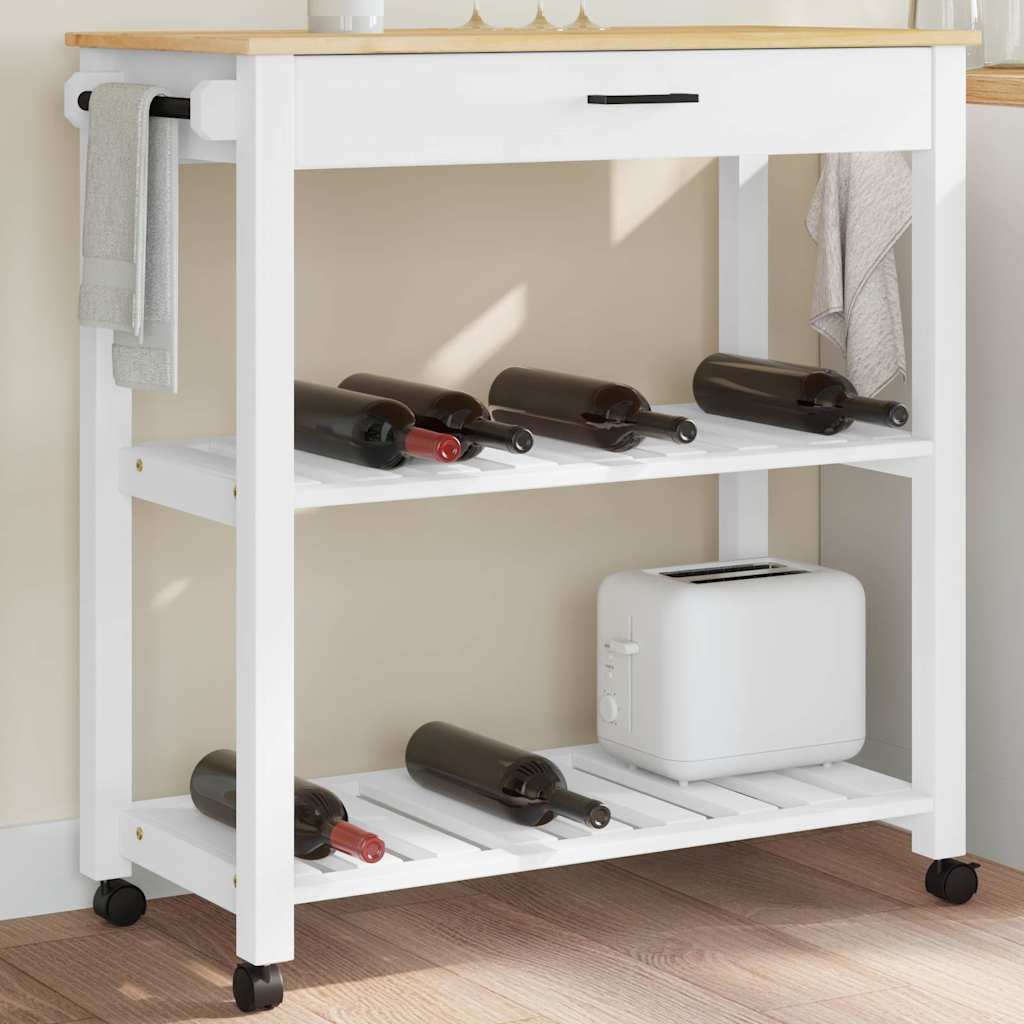 Carrito de cocina madera maciza de acacia 55x55x89 cm