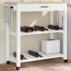 Carrito de cocina madera maciza de acacia 55x55x89 cm