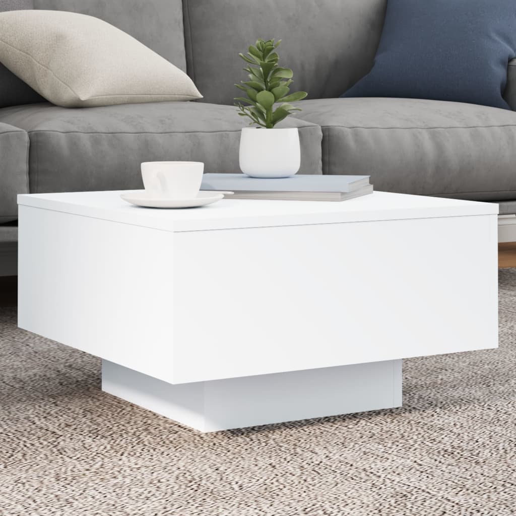 Mesa de centro con luces LED blanco 100x100x31 cm