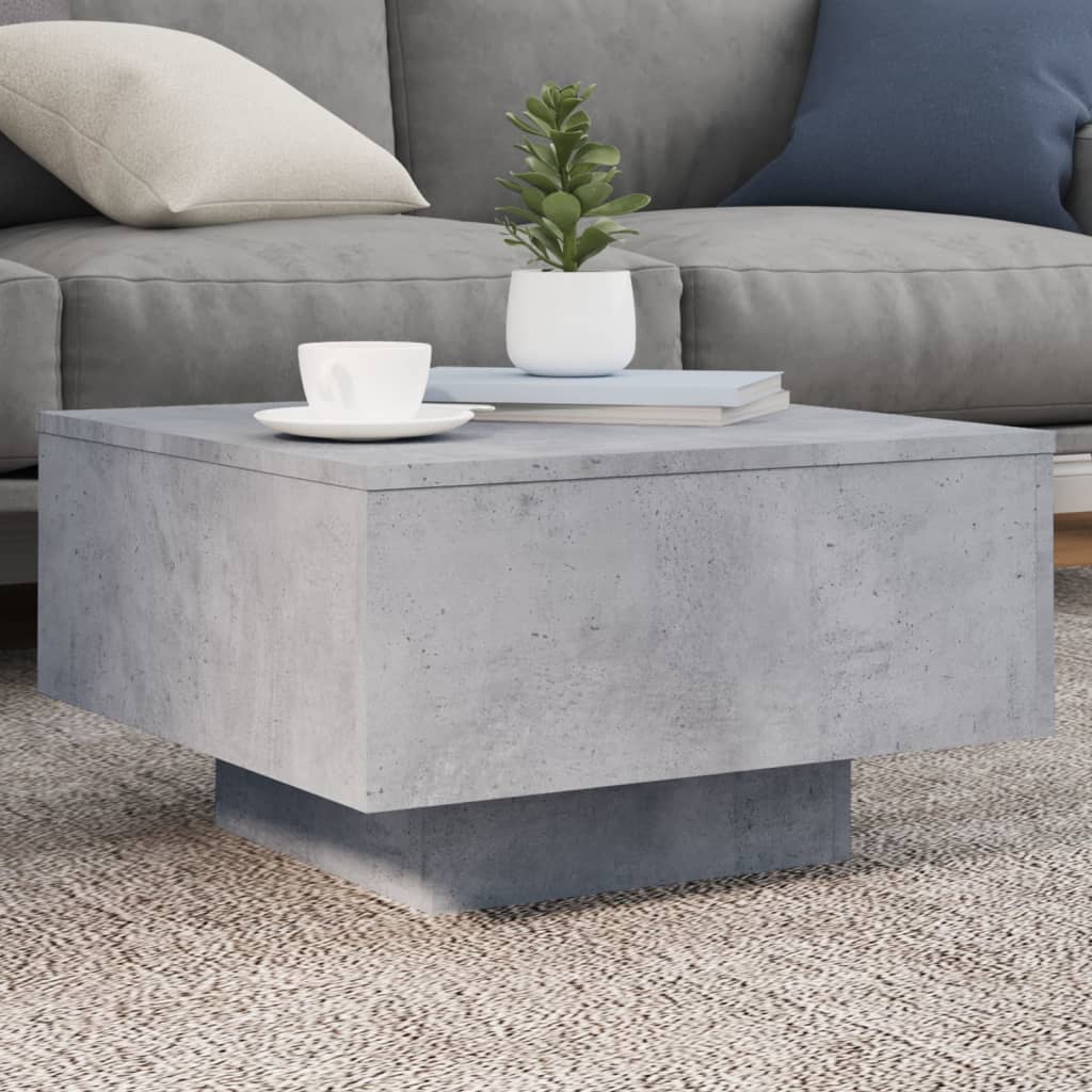 Mesa de centro con luces LED blanco 100x100x31 cm