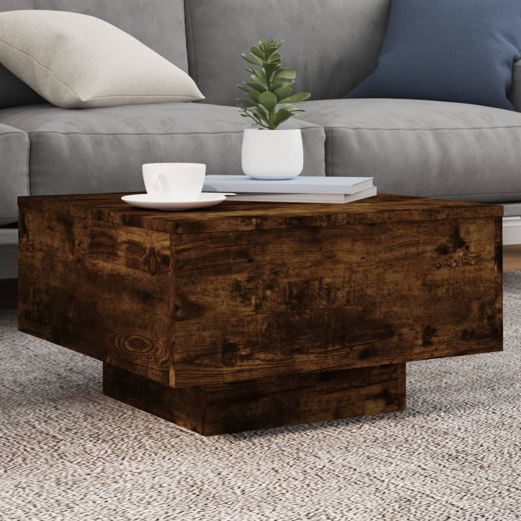 Mesa de centro con luces LED blanco 100x100x31 cm