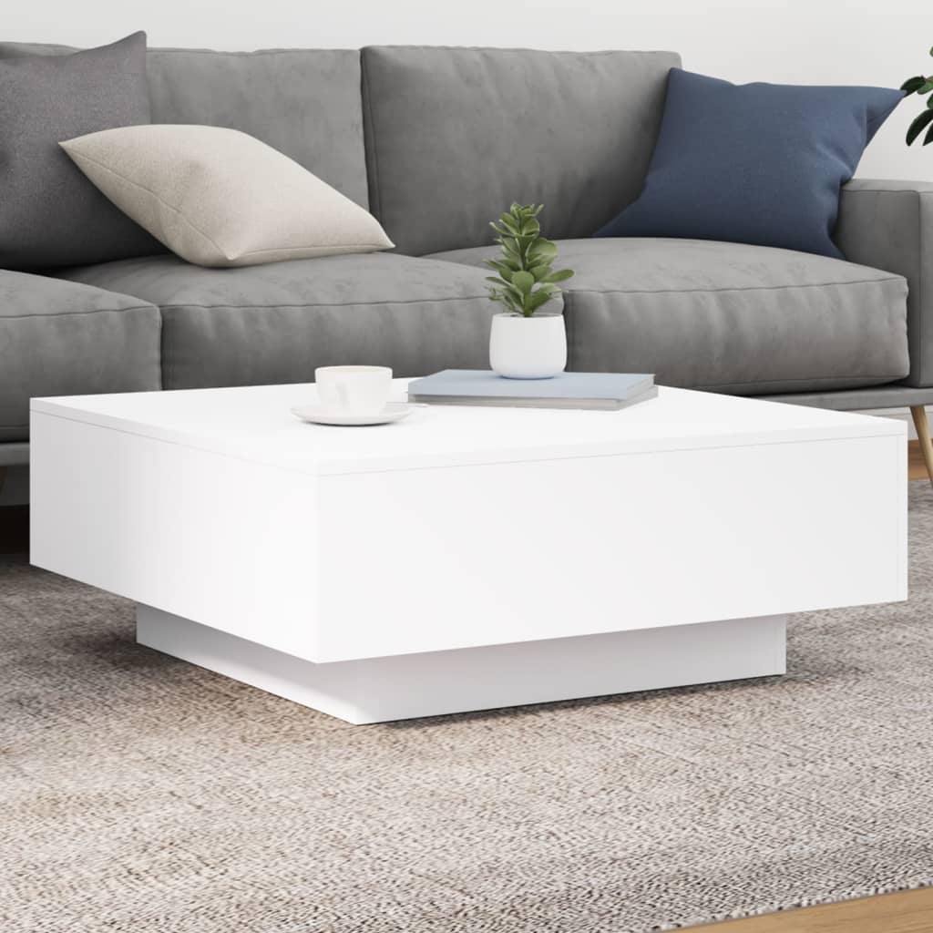 Mesa de centro con luces LED blanco 100x100x31 cm