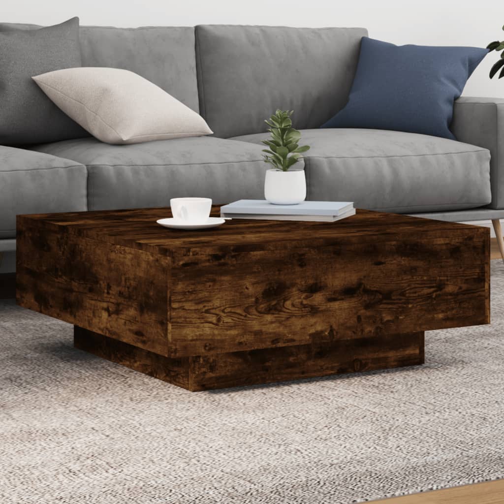 Mesa de centro con luces LED blanco 100x100x31 cm