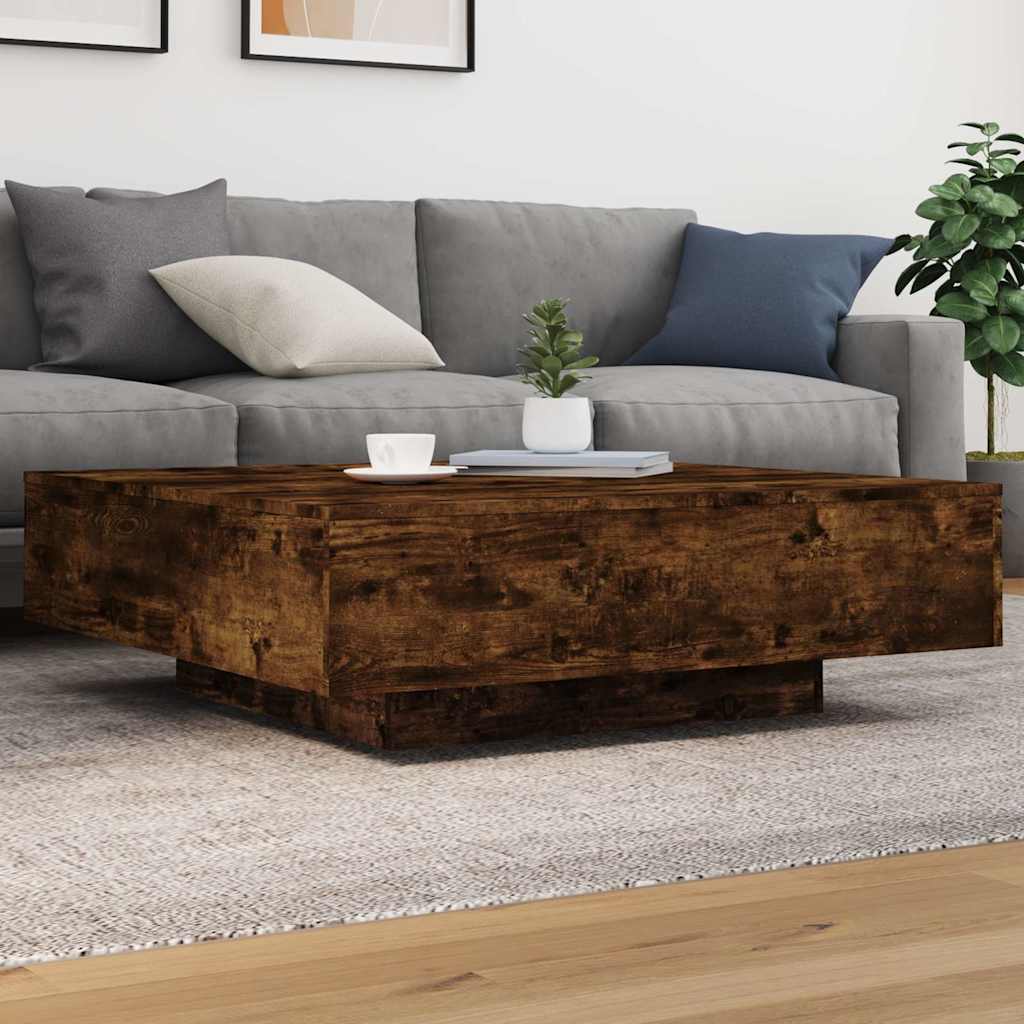 Mesa de centro con luces LED blanco 100x100x31 cm