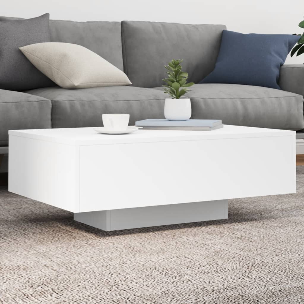 Mesa de centro con luces LED blanco 100x100x31 cm