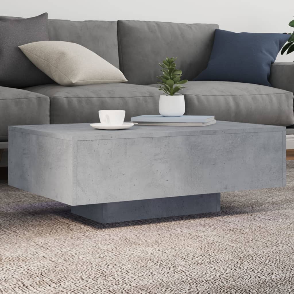 Mesa de centro con luces LED blanco 100x100x31 cm