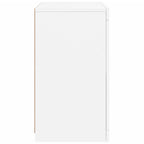 Armarios auxiliares luces LED 2 uds madera de ingeniería blanco