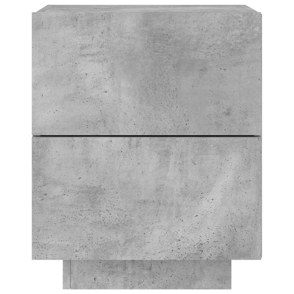 Mesita de noche luces LED 2 uds madera ingeniería gris hormigón