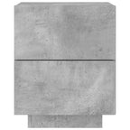 Mesita de noche luces LED 2 uds madera ingeniería gris hormigón