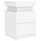 Mesita de noche con luces LED blanco 35x39x55 cm