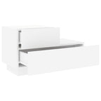 Mesita de noche con luces LED blanca 70x36x40,5 cm