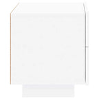 Mesita de noche con luces LED blanca 70x36x40,5 cm