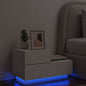 Mesita de noche con luces LED blanca 70x36x40,5 cm