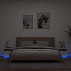 Mesitas de noche con luces LED 2 uds gris hormigón 40x39x37 cm