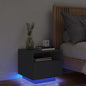 Mesita de noche con luces LED blanca 70x36x40,5 cm
