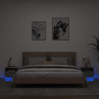 Mesitas de noche con luces LED 2 uds gris hormigón 40x39x37 cm