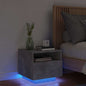 Mesita de noche con luces LED blanca 70x36x40,5 cm