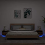 Mesitas de noche con luces LED 2 uds gris hormigón 40x39x37 cm