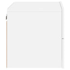 Mesita de noche de pared con luces LED blanco