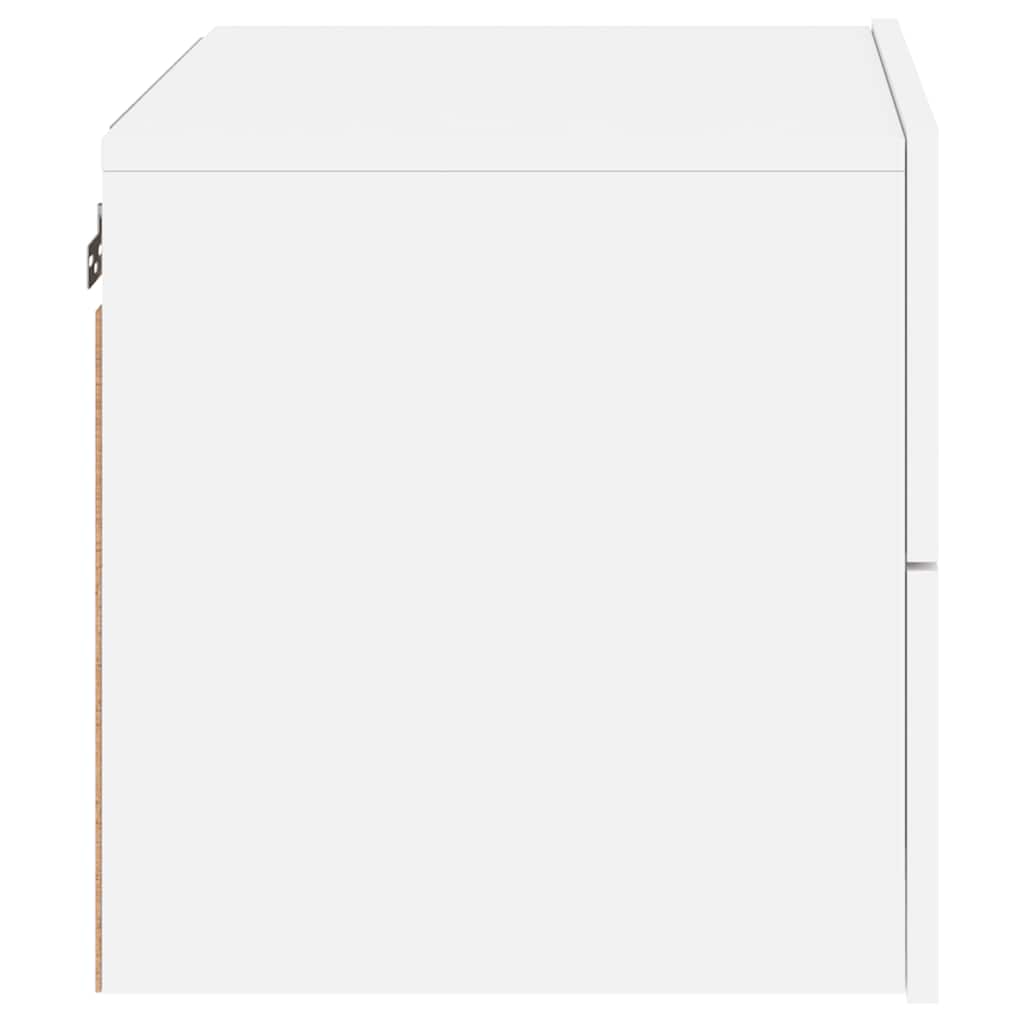 Mesita de noche de pared con luces LED blanco