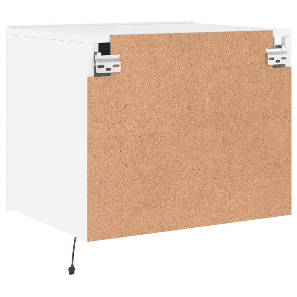 Mesita de noche de pared con luces LED blanco