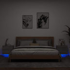 Mesitas de noche de pared con luces LED 2 uds gris hormigón