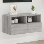 Mueble de pared para TV madera de ingeniería blanco 80x30x30 cm