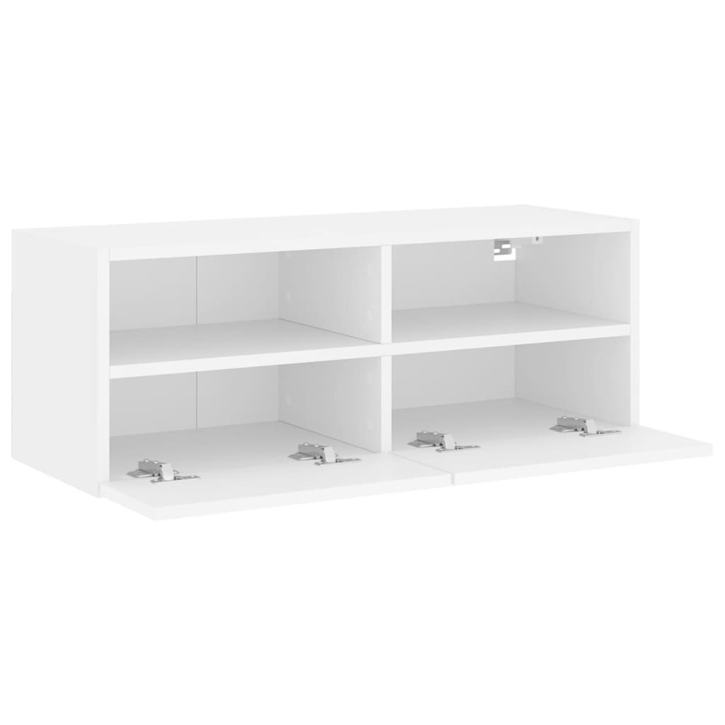Mueble de pared para TV madera de ingeniería blanco 80x30x30 cm