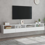 Muebles de pared de TV 2 uds madera gris hormigón 100x30x30 cm