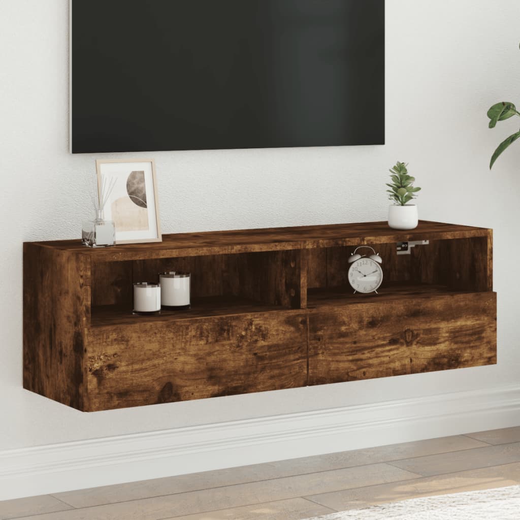 Mueble de pared para TV madera de ingeniería blanco 80x30x30 cm
