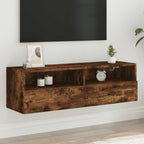 Mueble de pared para TV madera de ingeniería blanco 80x30x30 cm