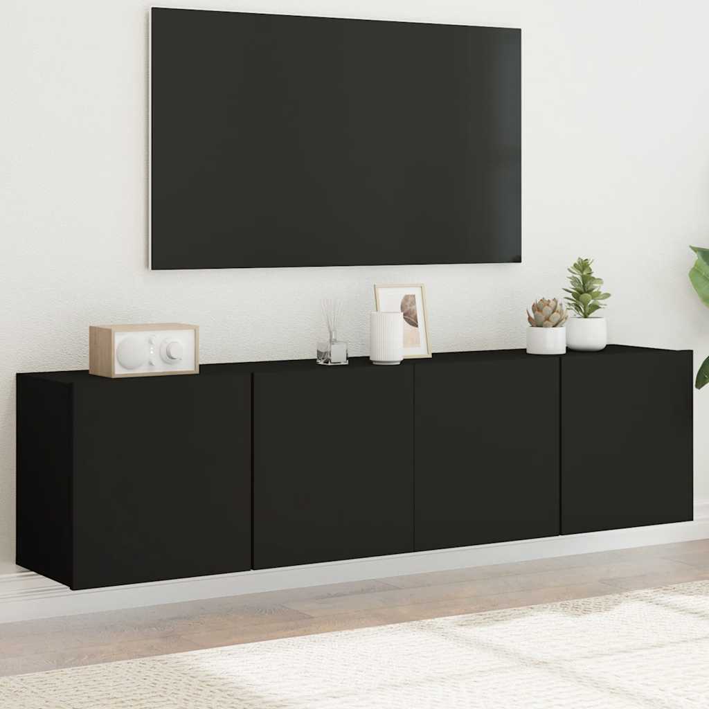 Muebles para TV de pared 2 uds madera envejecida 100x30x30 cm