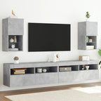 Muebles de TV con luces LED 2 uds roble ahumado 100x30x30 cm