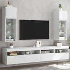 Muebles de TV con luces LED 2 uds blanco 100x30x30 cm