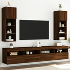 Muebles de TV con luces LED 2 uds gris hormigón 80x30x30 cm