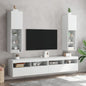 Muebles de TV con luces LED 2 uds blanco 100x30x30 cm