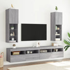 Muebles de TV con luces LED 2 uds gris hormigón 80x30x30 cm