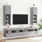 Muebles de TV con luces LED 2 uds gris hormigón 80x30x30 cm