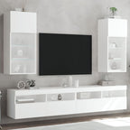 Muebles de TV con luces LED 2 uds roble ahumado 100x30x30 cm