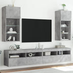 Muebles de TV con luces LED 2 uds blanco 80x30x30 cm