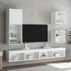 Mesita de noche de pared con luces LED blanco