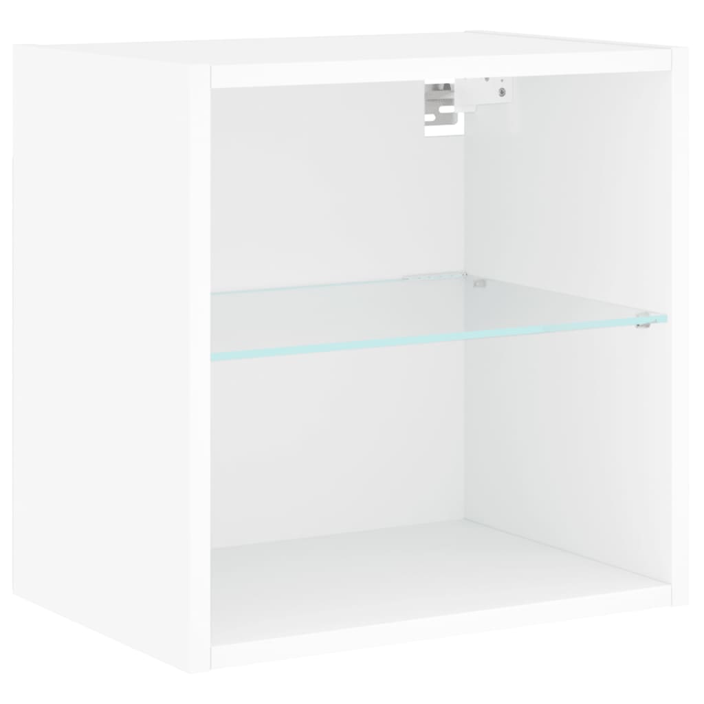 Mesita de noche de pared con luces LED blanco
