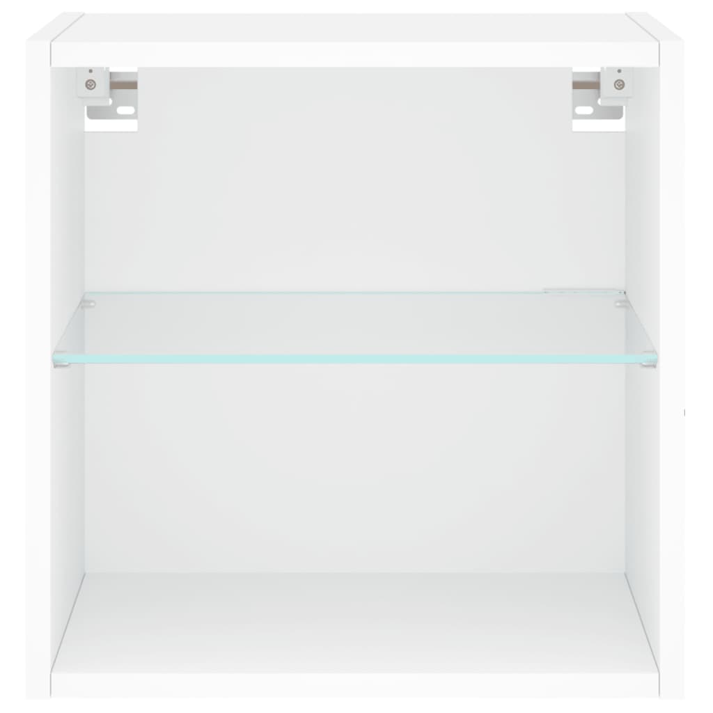 Mesita de noche de pared con luces LED blanco