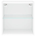 Mesita de noche de pared con luces LED blanco